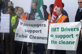 Tube cleaners to strike for living wage after landslide vote