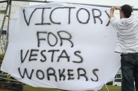 Vestas workers occupy against factory closure!
