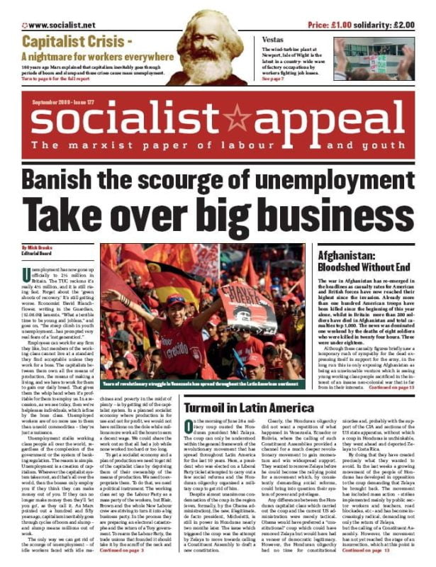 September issue of Socialist Appeal now out!