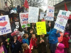 Demonstration in Portsmouth to save Sure Start centres