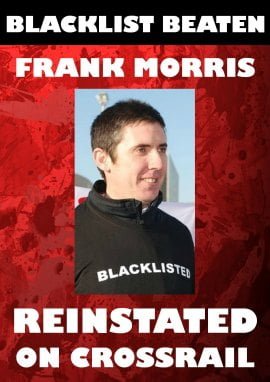 Blacklisted shop steward Frank Morris reinstated