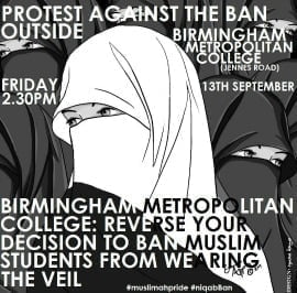 Birmingham Metropolitan College management forced to backtrack on niqab discrimination