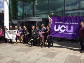 UCU members strike at London Met in defence of jobs and courses