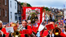 150,000 march at the 2015 Durham Miners’ Gala.
