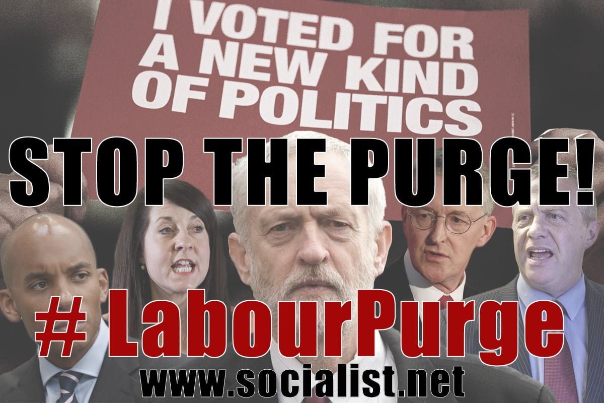 Stop the Labour purge! Defend democracy – defend Corbyn!