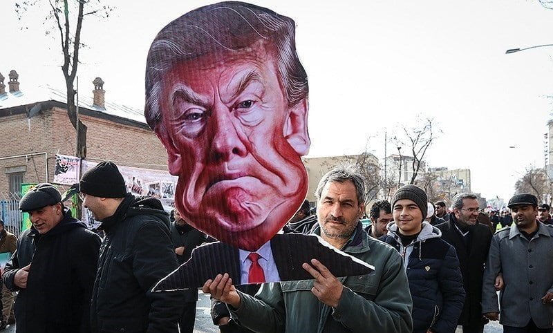 Anti Trump banner Iran