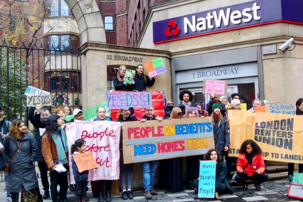 Protestors shut down NatWest: homes for people – not profits!