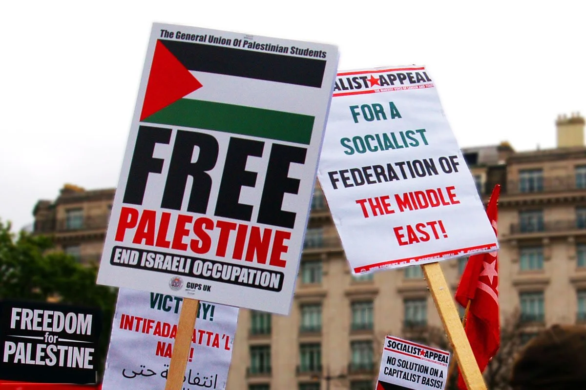 Free Palestine placards