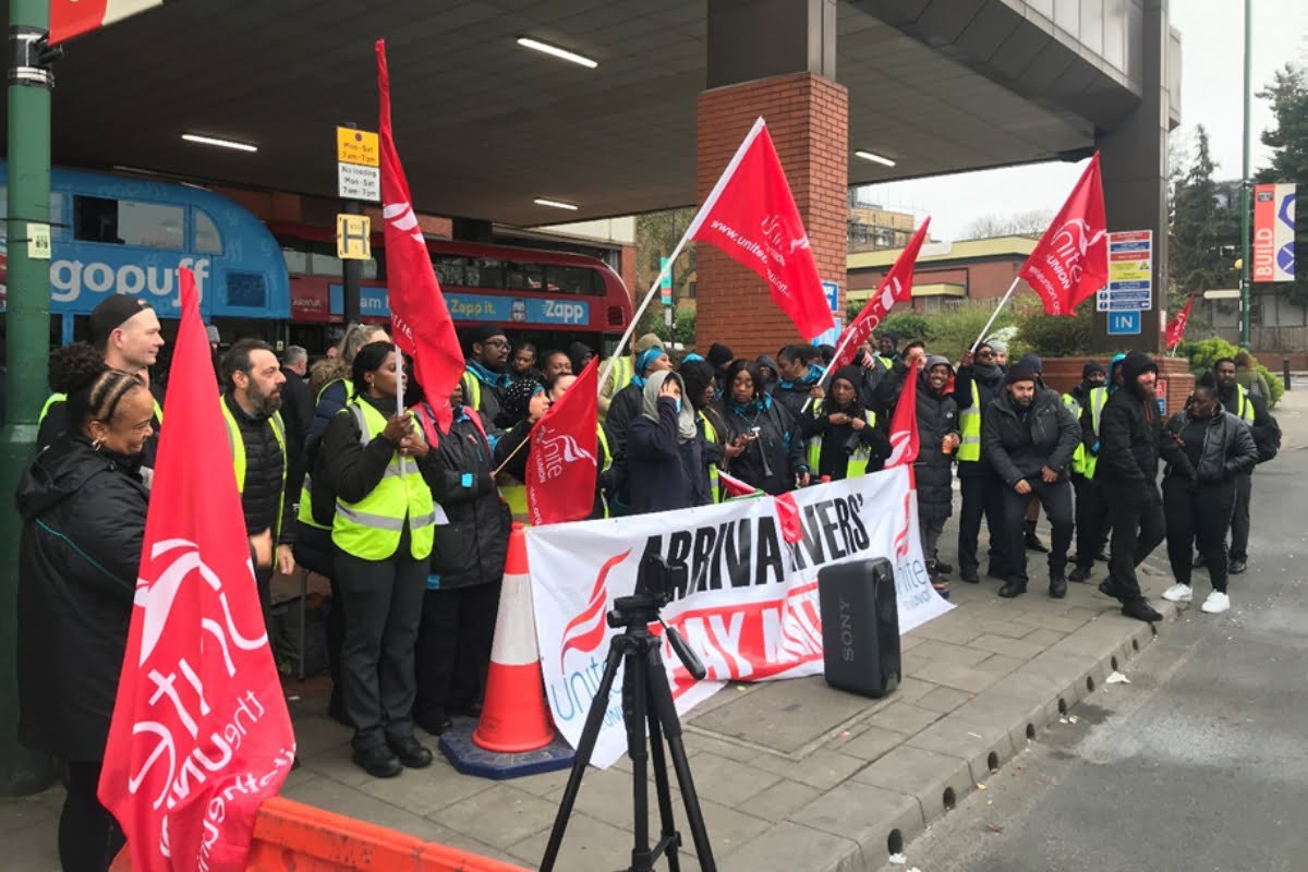 Unite: London Arriva bus drivers strike for better pay