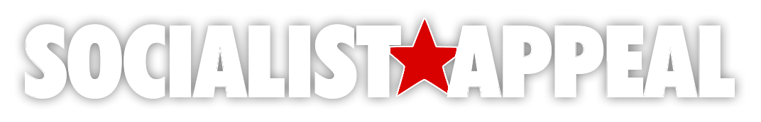 Socialist Appeal masthead white red star glow