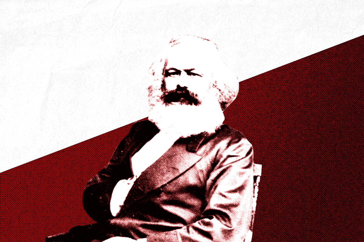 Karl Marx red background