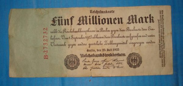 Five million german mark note