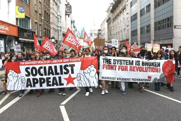Socialist Appeal banner marching demonstration