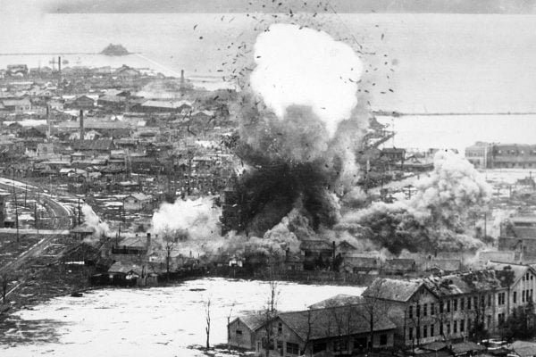 US Air force bombing Wonsan, North Korea 1951